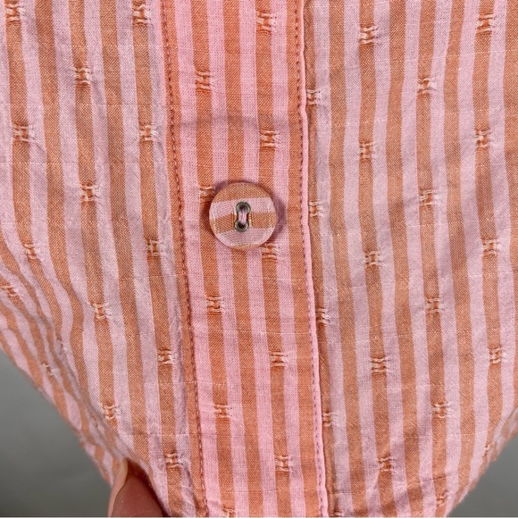 LANE BRYANT Women's Off Shoulder Striped Pink Orange Blouse Top 18-20 Peasant - Picture 6 of 7